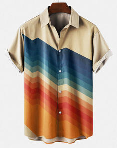 Chemise hawaïenne en coton pour homme, à manches courtes, <span class=keywords><strong>d</strong></span>écontractée, confortable, à imprimé 3D, boutonnée, en gros - Product Image 6