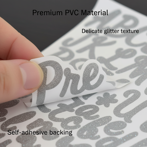 1-inch Self-Adhesive Waterproof Vinyl Sticker Glittering Silver Onions Design UV Coated Custom Made Rectangular <b>Gift</b> Craft Decor - Product Image 3