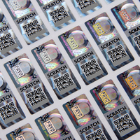 Étiquette de sécurité holographique étanche à code QR à gratter, autocollant anti-contrefaçon traçable avec logo couleur personnalisé pour extrait végétal