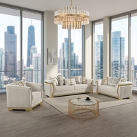 Ensemble de meubles d'hôtel Chesterfield modulaires modernes de luxe, tissu capitonné, pieds en acier inoxydable, canapé d'angle
