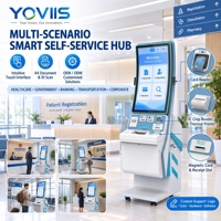 Kiosque de paiement de factures en libre-service bancaire, écran tactile 27 pouces, Android 13, lecteur capacitif PCAP 10 points, imprimante de livrets murale