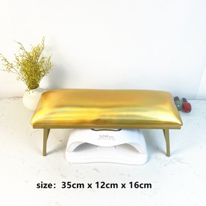 Repose-mains pliable en cuir PU et acier inoxydable, argenté et doré, pour salon professionnel - Product Image 2