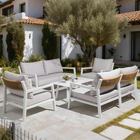 Meiqi Delman Zweisitzer Aluminium-Legierung Outdoor-Sofa-Set mit Hochdichte-Schaumstoffkissen Modernes Design Rostfrei & Umweltfreundlich