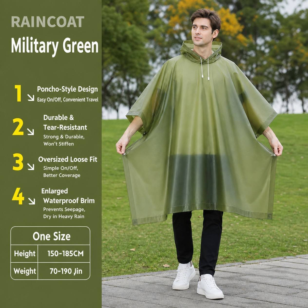 Exclusivo transfronterizo - Verde militar - 170g - 18 denier