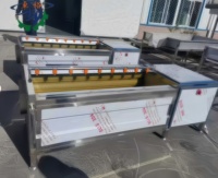 Haute vitesse radis pomme de terre igname douce Machine à éplucher brosse nettoyage acier inoxydable laine rouleau électrique