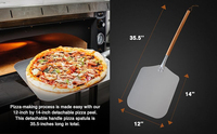Pelle à pizza SEB Brick Oven, 12" x 14" en aluminium, pelle à pizza de 35,5" de long avec manche en bois détachable de 21"
