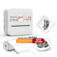 Imprimante photo thermique portable 203 DPI 58 mm Mini unité mobile de poche avec papier d'étiquette Utilisation facile Cadeau parfait Réglage de bureau pour enfants