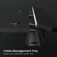 Bureau de jeu RVB GMD16-3 avec table d'ordinateur à bande lumineuse LED pour poste de travail de jeu de configuration Gamer bureau noir en forme de Z