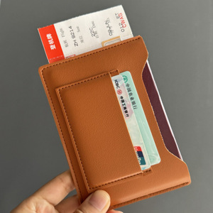 En stock: Tarjetero y porta documentos de pasaportes japoneses y coreanos, de cuero PU, billetera corta de cuero/estuche para tarjetas para viajes aéreos. - Product Image 1