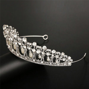 Couronne <span class=keywords><strong>de</strong></span> reine vintage QS, diadème en cristal et perles pour mariée, bandeaux <span class=keywords><strong>de</strong></span> mariée, diadème pour fille - Product Image 4