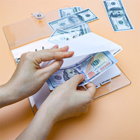 Pochettes de classeur A5A6A7 blanches et noires en PP dépoli, enveloppes à monnaie sans fermeture éclair, intercalaires d'indexation, pochettes budgétaires à 6 trous