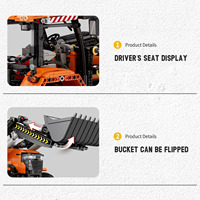 Bloques de Construcción Reobrix, Tractor de Carga 22024, 1496 Piezas, Versión Dinámica, Modelo de Ingeniería, Juguete para Niños de 8 a 13 Años