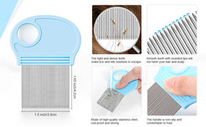 Peine de plástico para pulgas de perro a precio barato, peine de tratamiento de Piojos de acero inoxidable para pelo de mascota con lupa - Product Image 2