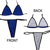 Conjunto de Micro Bikini para Mujer, Top Triangular Extremo sin Tirantes con Diseño de Parches, Tanga, Traje de Baño Sexy Multicolor con Lazos Laterales