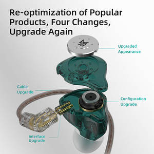 Écouteurs intra-auriculaires dynamiques KZ EDX <span class=keywords><strong>Pro</strong></span> 1DD HiFi Bass, moniteur intra-auriculaire filaire 3,5 mm, réduction de bruit ENC, cordon de 1,2 m, sport, privé - Product Image 2