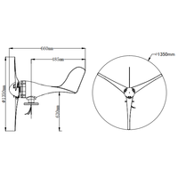 Générateur éolien, dynamo éolienne, moulin à vent, petite éolienne de 400 W pour usage domestique, 12/24 V HAWT