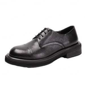 Chaussures habillées de luxe pour hommes, en cuir véritable, à lacets, bout pointu, pour le printemps, l'automne et l'été, semelle en caoutchouc - Product Image 6
