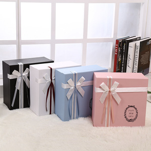 Custom Packaging Boxes Ribbon Gift Box Birthday Graduation Cosmetic Clothes Packaging Box Valentine's Day Handheld
