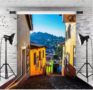 Autunno foresta 3D vinile sfondo di fotografia sfondo di legno ponte stampato con Computer in Studio foto - Product Image 3