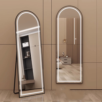 Miroir LED arqué pleine longueur sur pied avec éclairage pour chambre, salon, entrée, dressing - Vente en gros