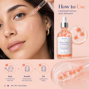 Suero de Colágeno en Cápsulas 60ml, Péptidos de Colágeno Vegetal, Ácido Hialurónico, Vitamina E, Suero Facial Hidratante, Reafirmante y Luminoso - Product Image 4