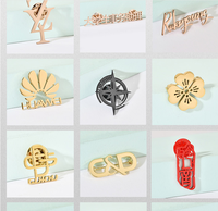 Nouvelles Broches Or Acier Inoxydable Chaudes pour Femmes, Épingles Broches 3D Européennes Personnalisées en Métal pour Tissu, Broche/Épingle de Nom Homme Femme