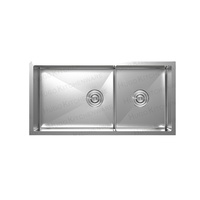 Offre Spéciale fait à la main en acier inoxydable 304 évier de cuisine sous le tablier avant avec double bol multifonctionnel style ferme