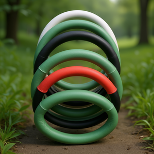 ปลอกหุ้มพวงมาลัยหนังเทียมสีเขียว พร้อมอุปกรณ์ยึดและกาวในตัว - Product Image 3