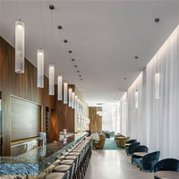 Lustre moderne pour restaurant et bar, éclairage d'escalier moderne, décoration artistique, tube en verre, lumière LED, lustre