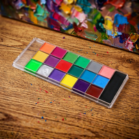 Kit de peinture corporelle et visage à base d'huile naturelle non toxique, 20 couleurs, 10 pinceaux pour maquillage de fête et peinture corporelle