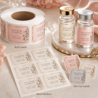 Étiquettes personnalisées imperméables pour flacons de sérum cosmétique à base de peptides, autocollants pour petits échantillons, impression en rouleau pour emballage