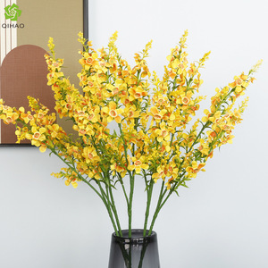 Orchidées artificielles QIHAO jaunes, fleurs en soie hautement réalistes pour la décoration intérieure et les accessoires de mariage - Product Image 1