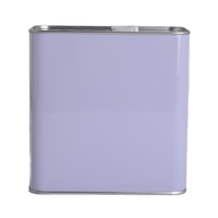 Boîte de conserve rectangulaire 2L de haute qualité avec couvercle en plastique logo personnalisé finition mate et joint pour emballage de peinture ou d'huile