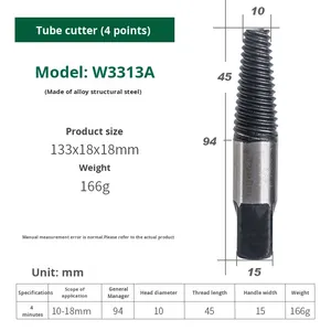 Power <span class=keywords><strong>Lion</strong></span> Triangle Valve Faucet Tool Set Disjoncteur de tuyau à vis à filetage inversé et extracteur de tête cassée avec 1 an de garantie OEM - Product Image 2