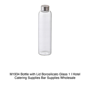 Glass <b>Bottle</b> with Stainless Steel Cap, 1 L, Borosilicate Glass M1934 - Product Image 2