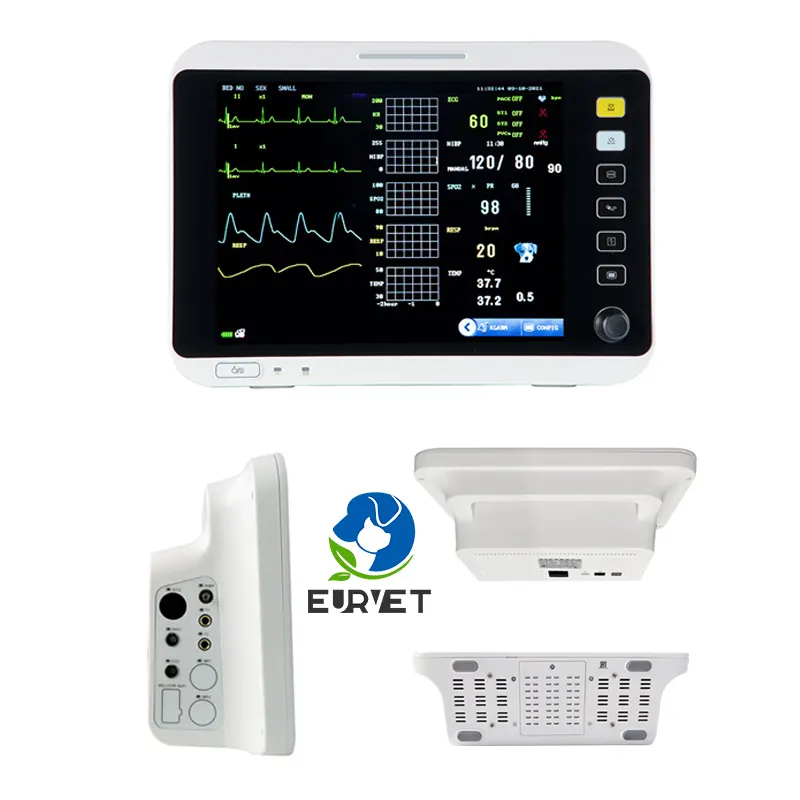 EUR VET人気の高精度ハンドヘルドモニター獣医用器具マルチパラメーターモニターETCO2