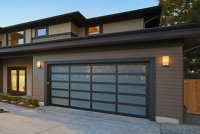 Porte de garage sectionnelle moderne en verre trempé dépoli 9x8 9x7 16x7, porte de garage électrique en plexiglas pour la maison