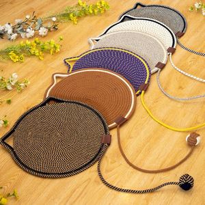 Tapis à gratter pour chat en corde de coton naturelle, tapis à gratter rond pour chat, tapis à gratter mural ou au sol, tapis à gratter durable double face - Product Image 5