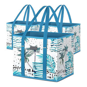 Fourre-tout d'épicerie réutilisable et écologique avec impression de logo personnalisé Festival de Noël sac en toile de jute RPET non tissé laminé PP - Product Image 5