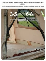 Tente gonflable portable de luxe entièrement automatique en tissu Oxford, 4 saisons, pour camping extérieur, protection solaire, résistante au froid, installation facile, pour la famille