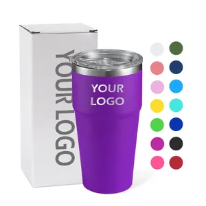 Custom Auto Cup Metalen Reismok Geïsoleerd 16Oz 26Oz Roestvrijstalen Tumbler Aangedreven Kleurrijk Gecoat Met Verzegeld Deksel