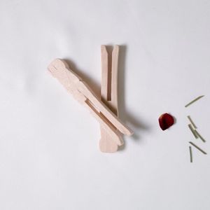 Piquet à vêtements en bois de forme ronde et plate/Clip pour bâtons artisanaux de bricolage/piquet de poupée décoré d'artisanat en bois - Product Image 6