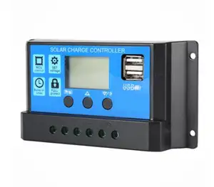 10A 20A 30A 40A 50A 60A Solar Charge Controller 12V 24V Auto PWM 5V Output Regulator PV Home Battery Charger LCD Dual USB