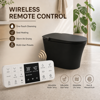 WC intelligent avec télécommande, couvercle à ouverture automatique, séchage à l'air, siège chauffant, allongé, à siphon en S, en céramique, à poser au sol, design moderne inclus