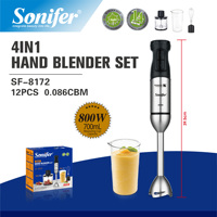 Sonifer SF-8172 Blender tangan Set 800W Motor tembaga murni Turbo kecepatan tanpa langkah dengan 700ml cangkir 500ml kocokan helikopter