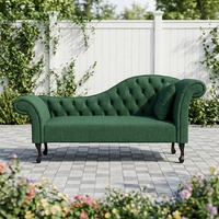 Hochwertige beliebte Luxus Green Velvet bequeme Tufted Chaise Lounge Couch Sofa für Wohnzimmer