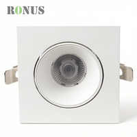 Spot encastré anti-éblouissement pour salle d'exposition, 35 W, grille encastrée, lumière COB carrée, downlight LED