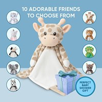 Couverture de sécurité pour bébé en peluche girafe avec boîte à sons enregistrable (bruit blanc et berceuses), activée par pression, dotée d'une puce vocale OTP