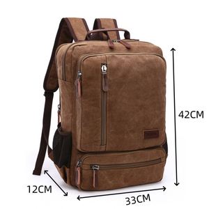 Custom Logo Men's Travel Sports <b>Backpack</b> Vintage Waterproof Laptop <b>Backpack</b> <b>Large</b> Capacity Canvas <b>Backpack</b> for Students - Product Image 6