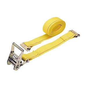 E-트랙 메탈 래칫 2500lbs 폴리에스터 웨빙 타이 다운 스트랩 로딩 스트랩 노란색 화물 고정 50mm/2인치 텐션 스트랩 - Product Image 1